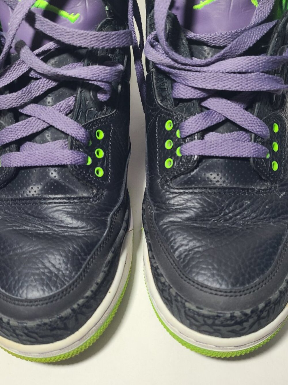 Air Jordan 3 Retro Joker Purple Green Black Men's Shoes Size 10.5 (136064-018) - Picture 3 of 8